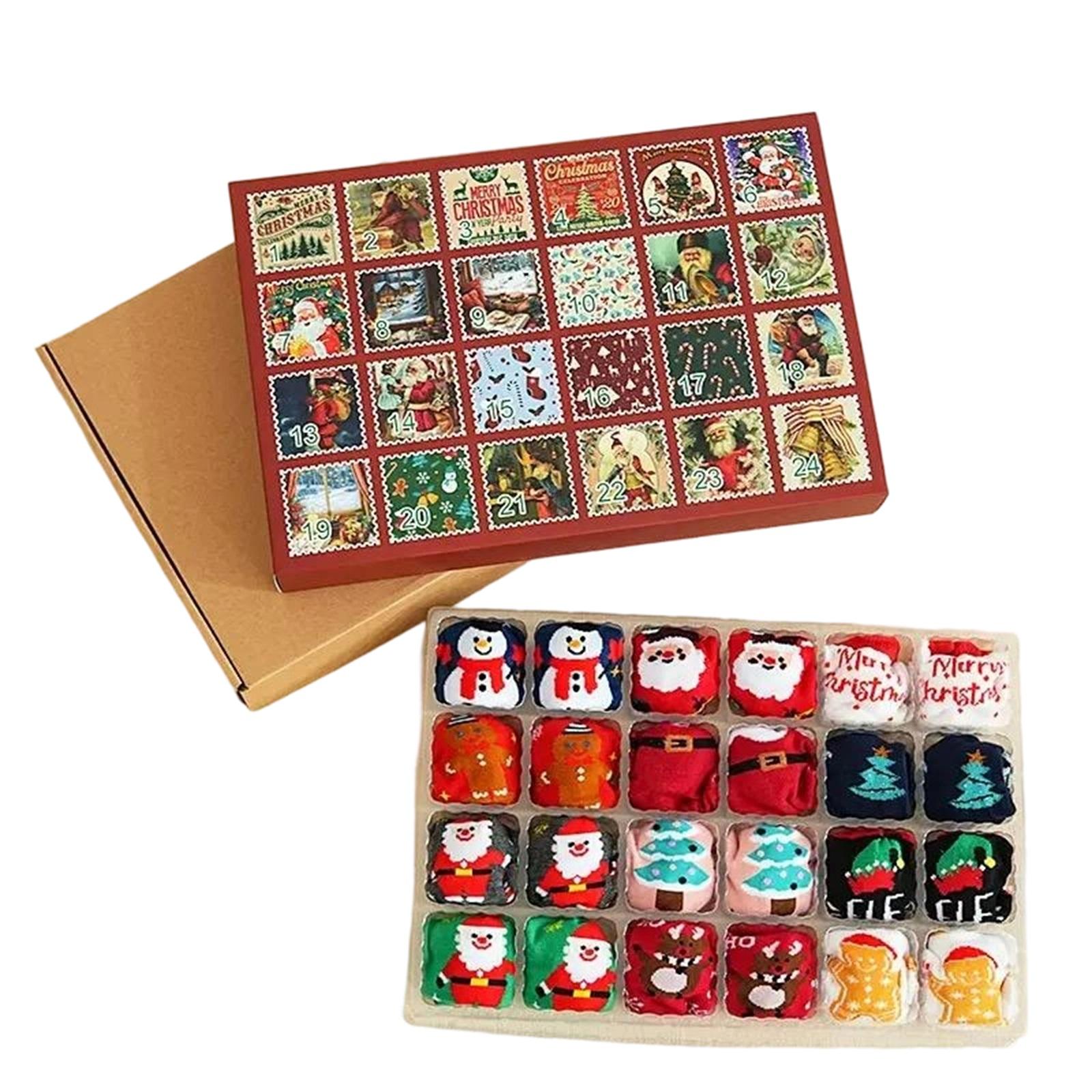 

12-pack Christmas Stockings In A Box, Christmas Countdown Calendar, Blindbox Christmas Stockings One Size