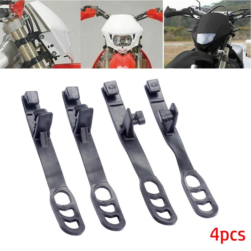 4Pcs Motorcycle Headlight Fairing Rubber Straps Fix Strap Band For 30-43mm Fork