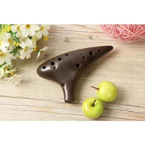 TNG Ocarina, 12-Hole, Single Soprano, F Key, Purple Sand, Red Clay, SF (Includes Fingering Chart) (Includes Case), Premium Quality for Wind Instrument