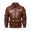 Popular autumn and winter new men's leather jacket European and American large size velvet PU casual leather jacket men