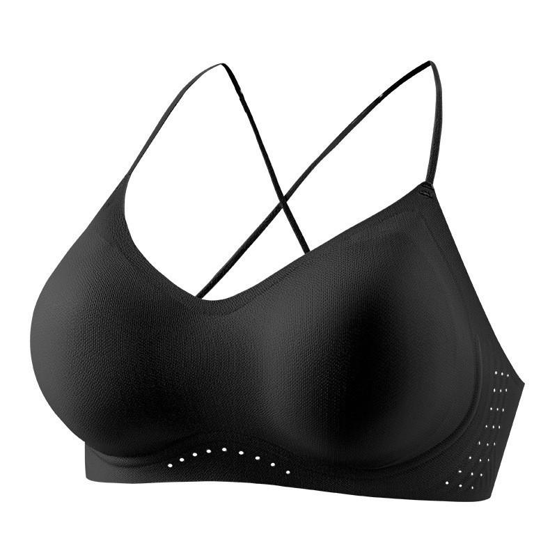 Traceless Steel Ring-free Liquid Foundation Invisible Underwear Women's Soft Support Ultra-thin Shoulder Straps Cross Back Bra Cover