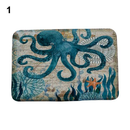 Yousheng Octopus Whale Turtle Seahorse Bathroom Kitchen Anti-slip Floor Mat Home Decor