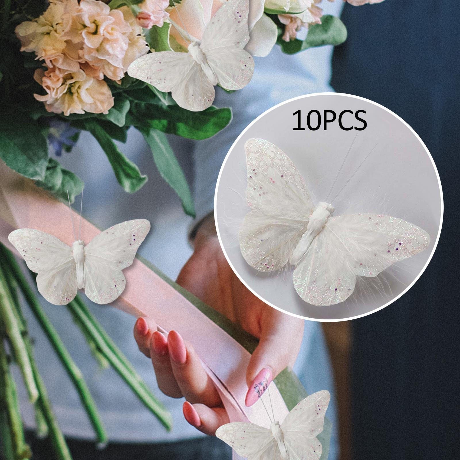 10 Pieces 3D Butterfly Wall Decor, Decorative Fashion Decals Craft Simulated Ornament for 4.5cm