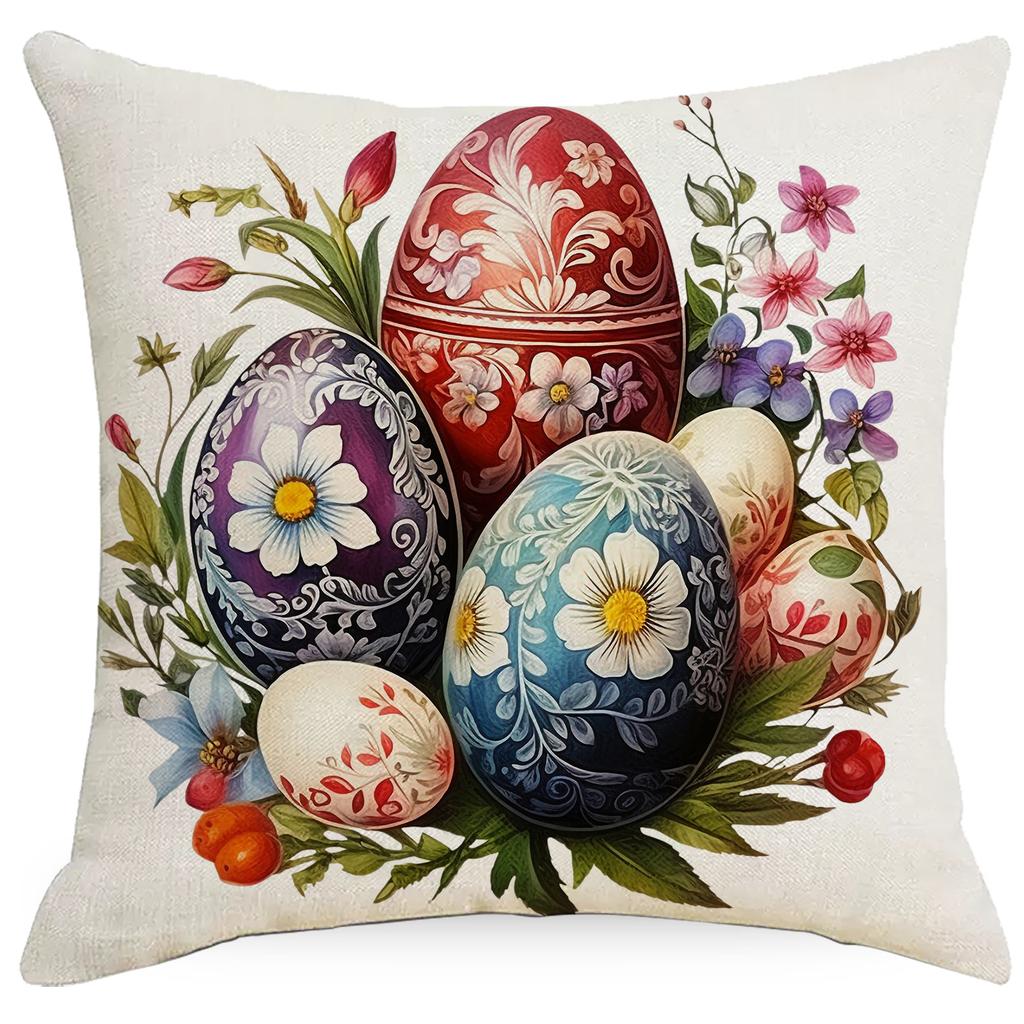 New Easter Bunny Easter Egg Sofa Decorative Pillow Cushion Cover