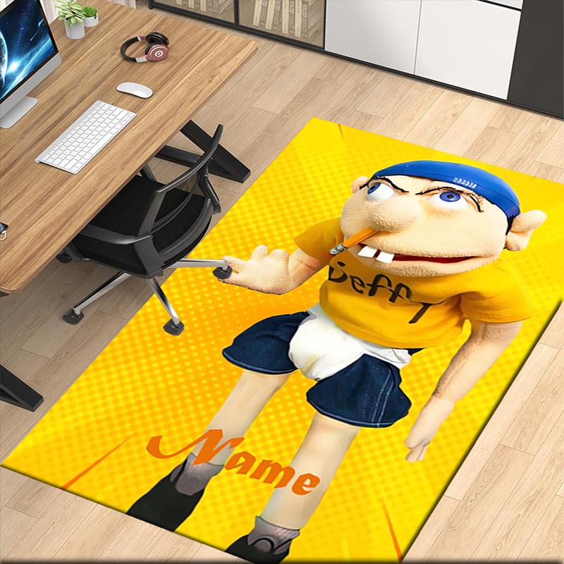 Custom Name Jeffy Printed Carpet, for Office Chair Living Room Bedroom Kitchen Room Decor Gifts.