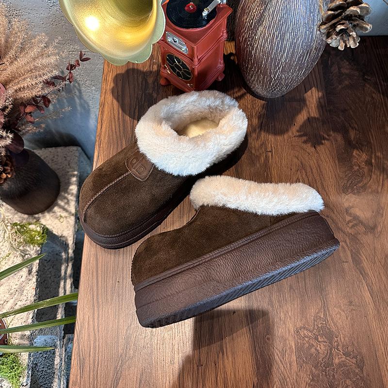 

Leather foam bottom snow boots women s 2025 winter new thermal cotton shoes covered with ancient boots tide 40