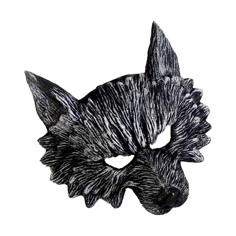 3D Wolf for Head Mask Halloween Party Wolf Costume Mask for Women Men Halloween Dress-up Christmas Party Stage Performan