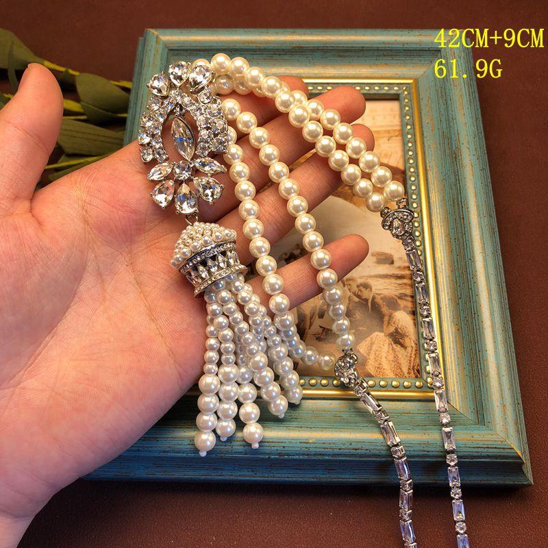Elegant and Versatile, Fashionable, Rhinestone Tassel Pendant, Exquisite Beaded Necklace, Vintage Accessory