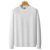 2025 Autumn Men's Plus Size Thick Knit Pure Color Long Sleeve Hoodie
