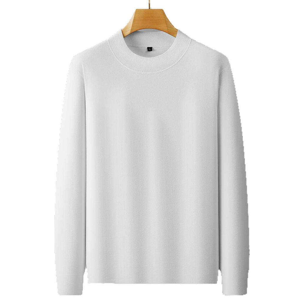 2025 Autumn Men's Plus Size Thick Knit Pure Color Long Sleeve Hoodie