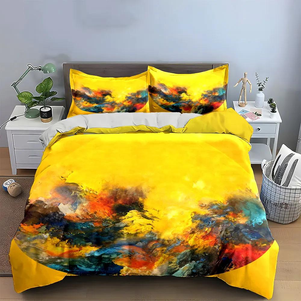Abstract Wall Art Decor Set Soft Comfortable Duvet Cover Bedding Set Included 1*Duvet Cover & 2*Pillowcases gift