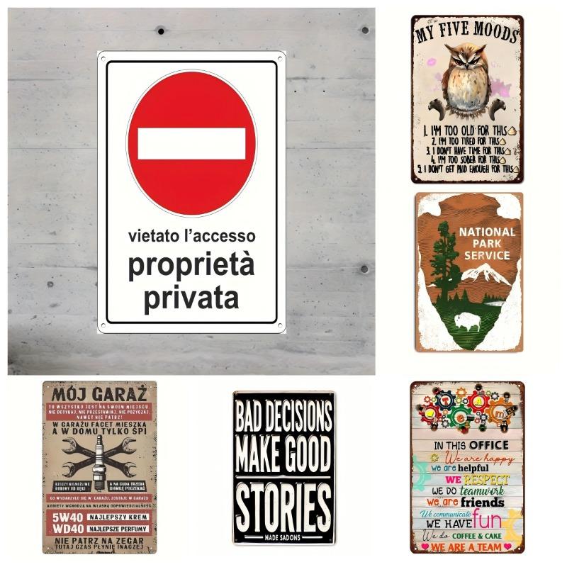 2D Flat Universal Design Iron Tin Sign with Robust Durable Construction and Enhanced Weather-Resistant Features for Wall Decor