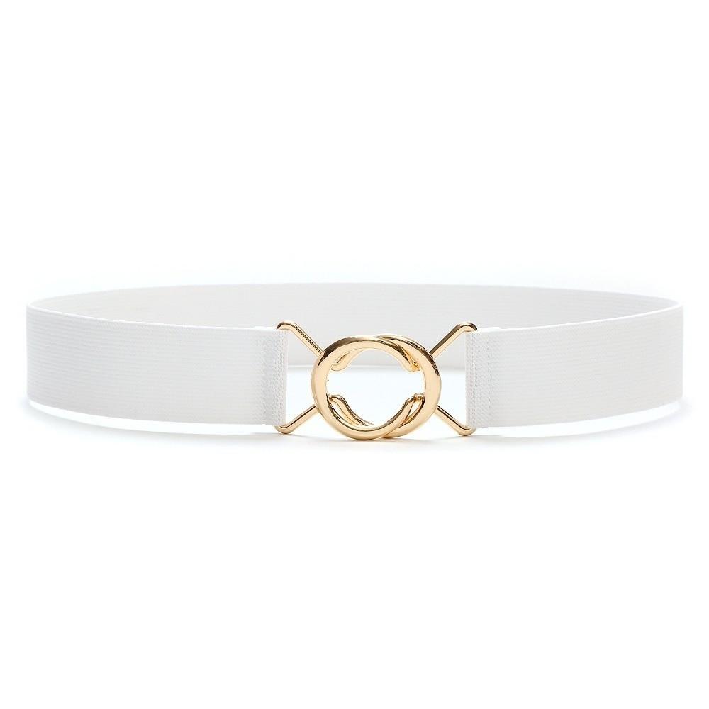 Versatile Stretch Belt Adjustable Waist Belt Thin Metal Buckle Belt  for Women