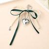 Elegant Pearls Bows Bag Pendant Practical Keychain Heart Shape Phone Ornament Keyring for Purse Handbag Decoration