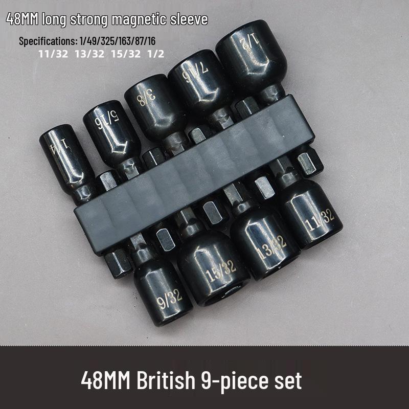 6.35mm Hexagonal Handle Air Screwdriver Set - 9/14 Piece Metric & Imperial Socket Head Accessories for Electric Hand Drill