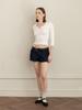 GLOWNY The Rachel Denim Shorts (Deep Blue)