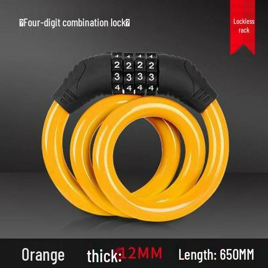 Mountain Bike Colorful Anti-Theft 4-Digit Steel Wire Combination Lock