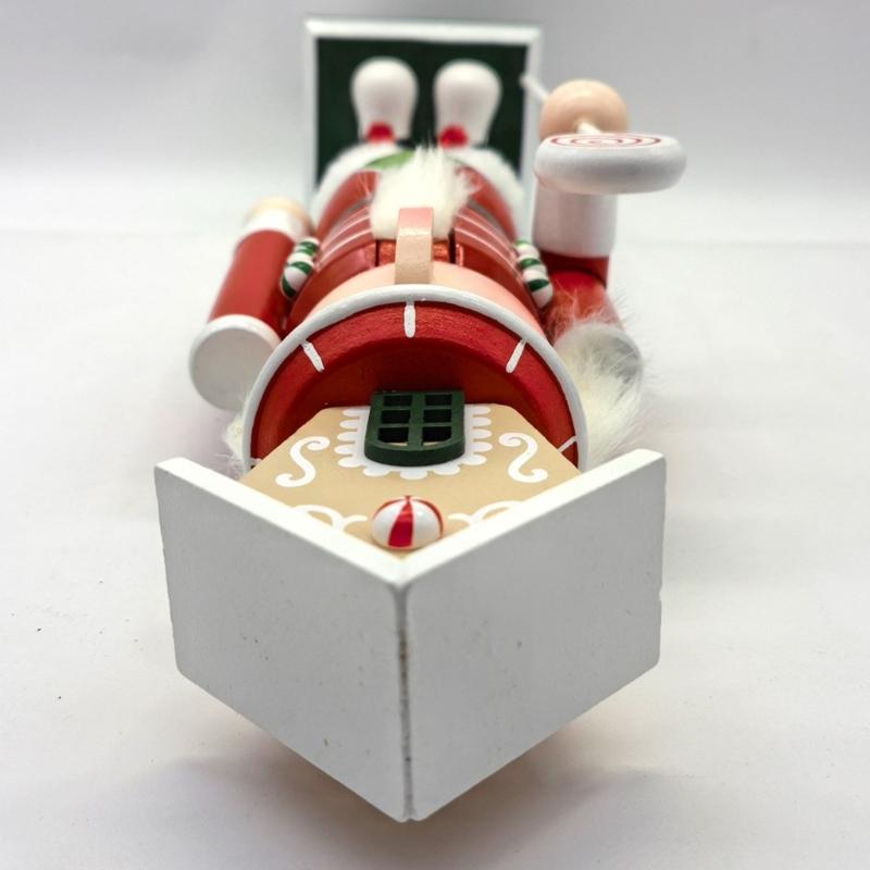 Holiday Nutcrackers Figure Colorful Wood Soldier Puppet with Cookie Family and House Hat Christmas Decorative Ornament