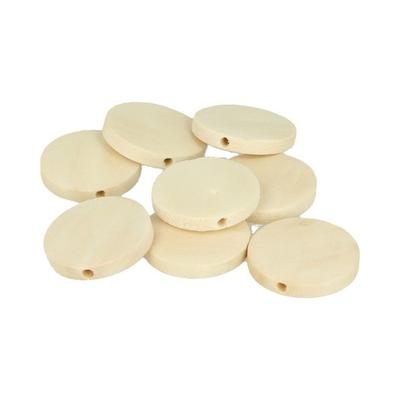 18 FLAT WOOD BEADS - 25 MM - JEWELRY