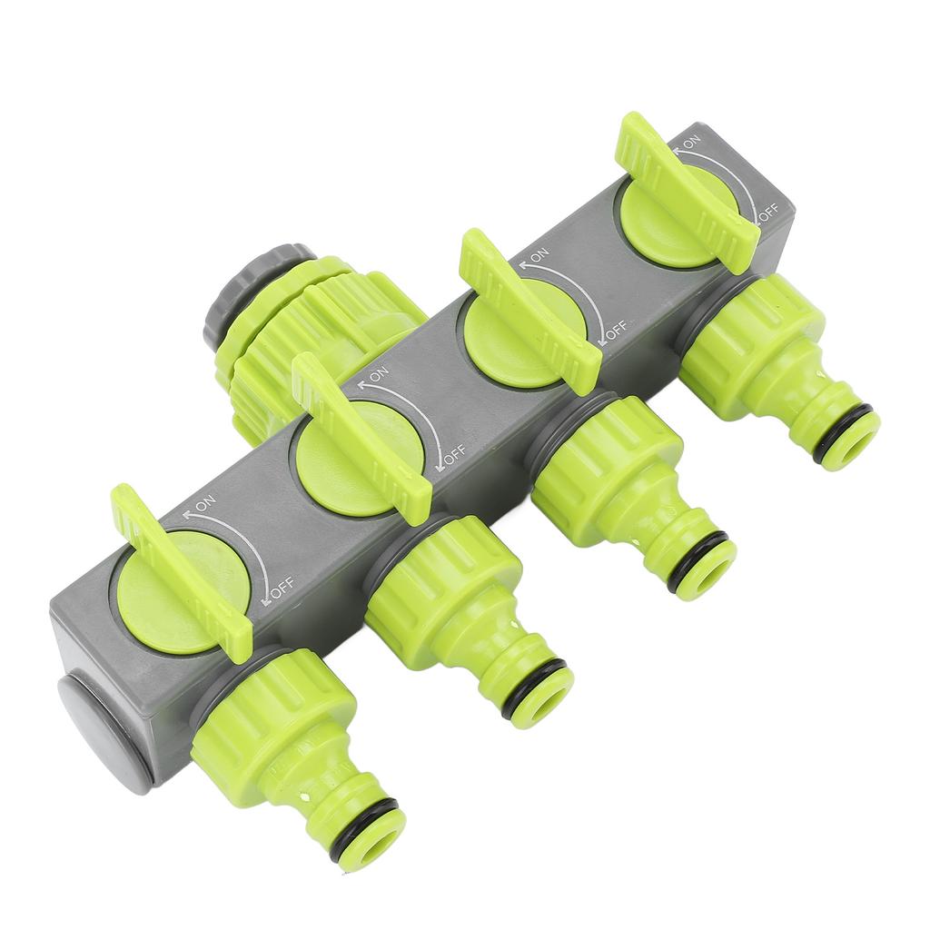 Schlauchverbinder Verteiler 1 Eingang 4 Ausgänge ABS Gartenschlauchrohrverteiler für Hof und Park Grau