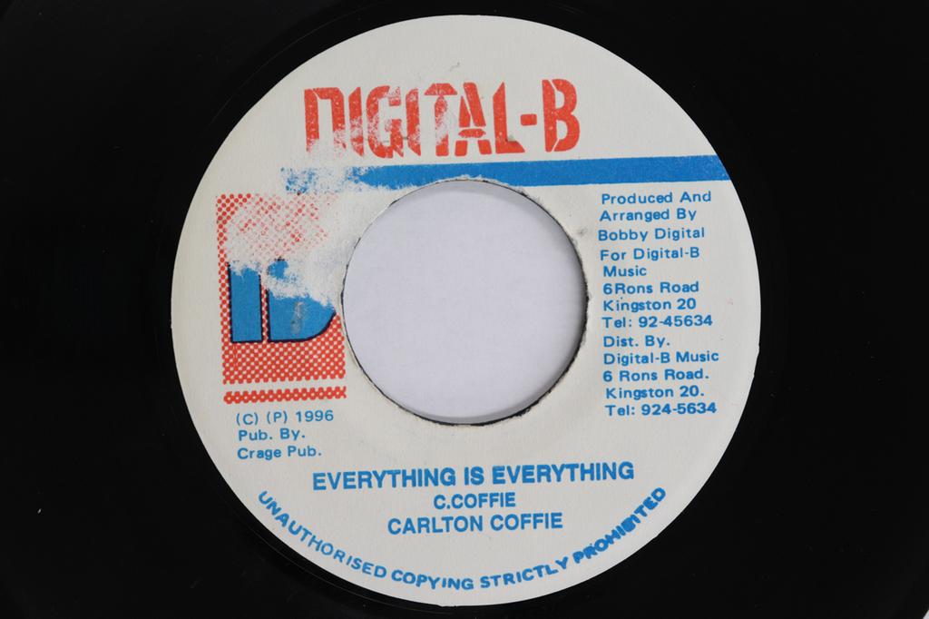 7inch Record CARLTON COFFIE - Everything Is Everything / Version NONE Digital-B 1996 Jamaica Reggae, Ska & Dub Used
