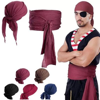 Canvas Pirate Headband Waist Belt Solid Color Cosplay Costume  Masquerade Party
