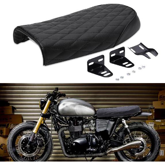 Motorcycle Vintage Cafe Racer Seat Universal Old Style Retro Long Seat Compatible with Honda Yamaha Suzuki Custom CB XJ KZ CL GS
