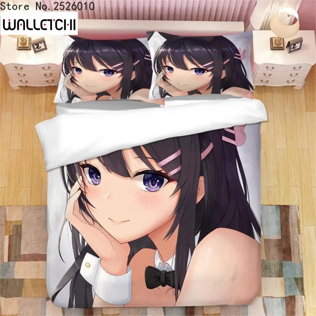 

Japanese Anime Sakurajima Mai 3D Printed Bedding Set Duvet Covers Pillowcases Comforter Bedding Set Bedclothes Bed Linen 04 70x133cm 2pcs
