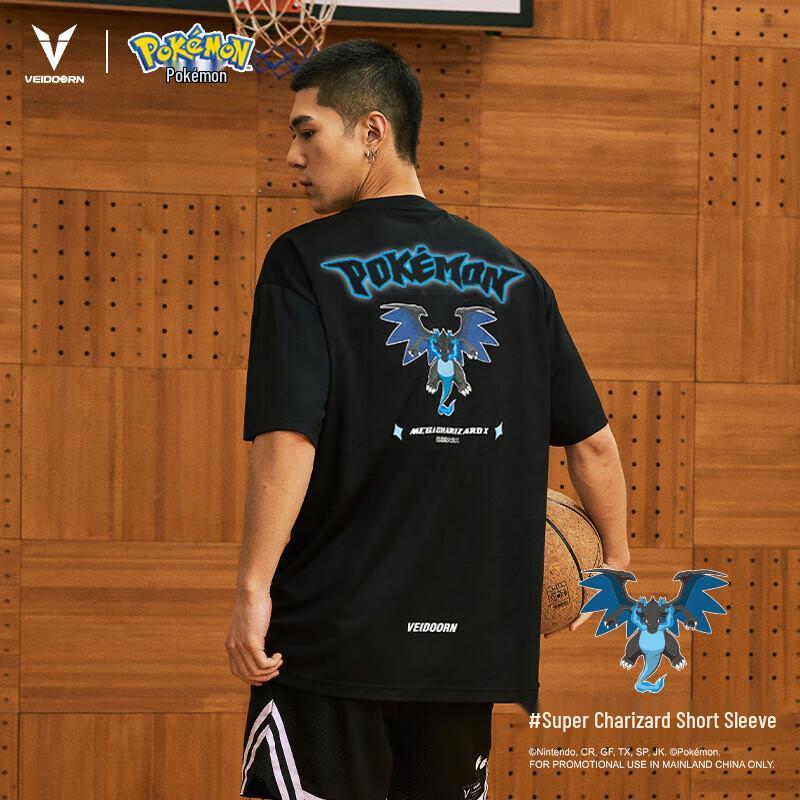 VEIDOORN Pokémon Charizard Men s Short Sleeve Basketball T-Shirt L