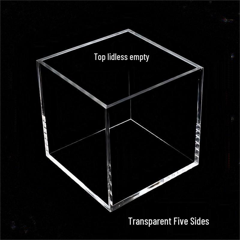 Acrylic Transparent Model Display Box with Dust Cover - High Transparency Toy Storage 8x8x8