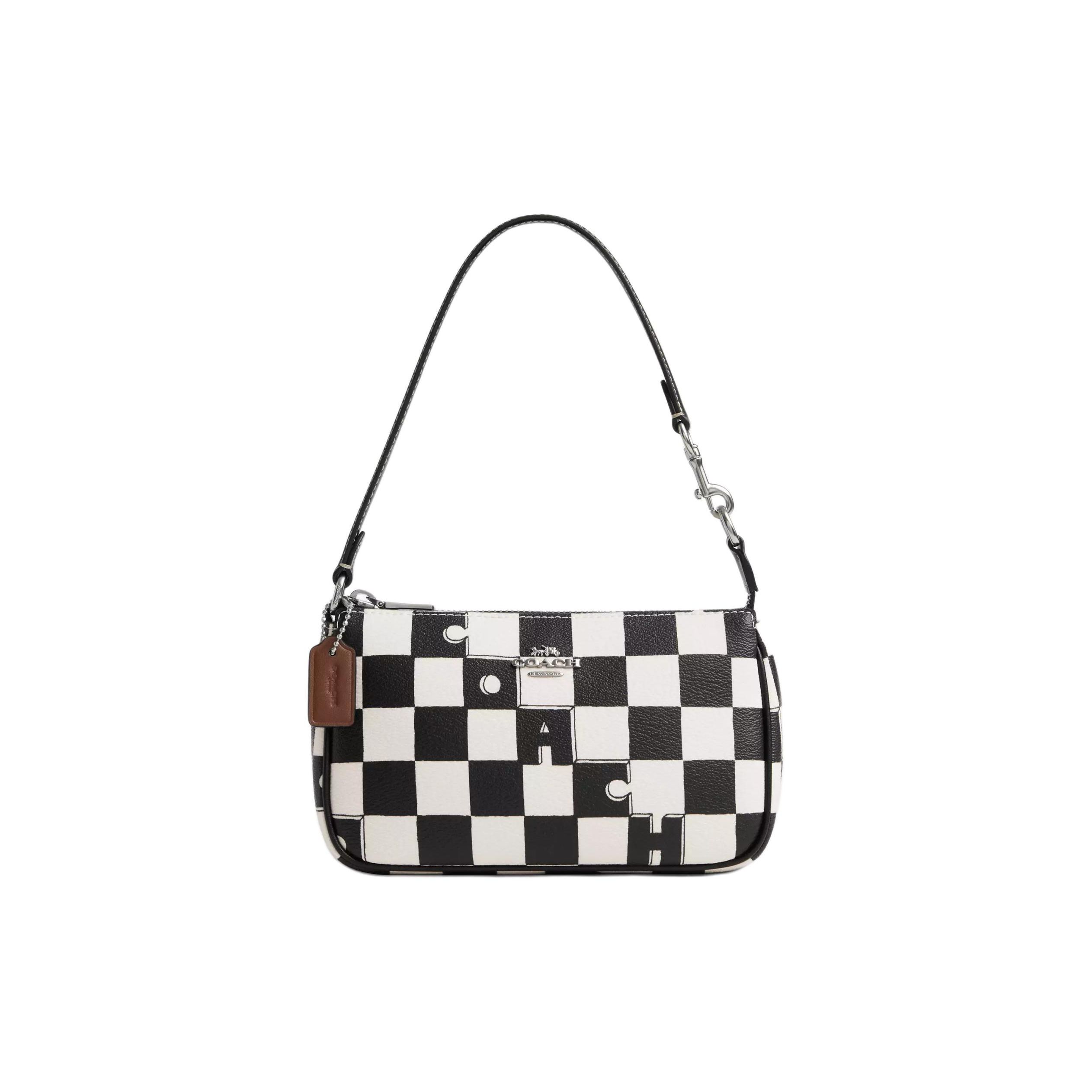 

Coach Nolita 19 Checkered Print Coated Canvas And Recycled Leather Shoulder Bag Women Shoulder Bag Black CR394-SVA16 Basic Set (Bag+Dust Bag)