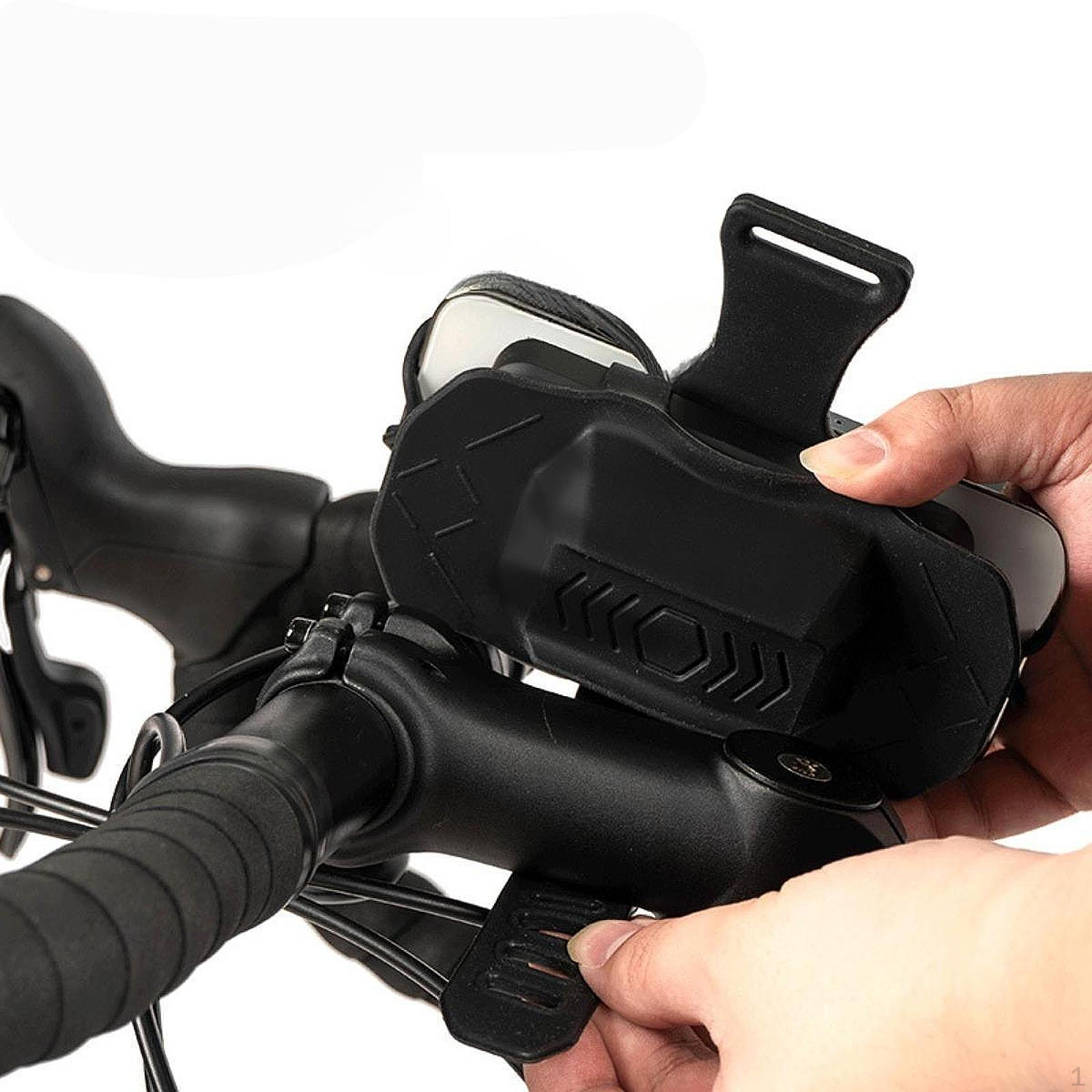 Road Bike Phone Holder Stem Mount, Stable Double Silicone Strap Bicycle Mount