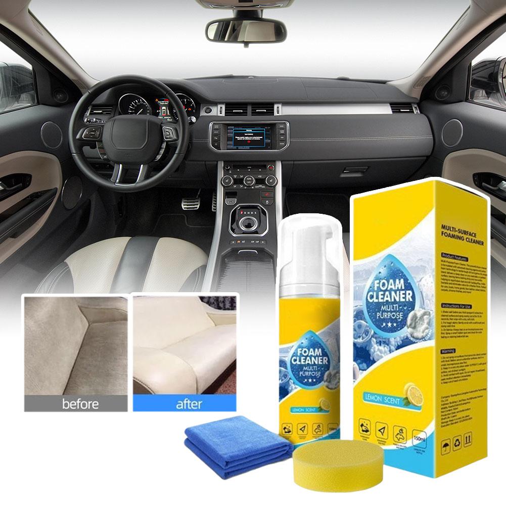 Multi-Enzyme Foam Cleaner For Car Interior Leather, Plastic & Fabric Steering Wheel Seat Decontamination Maintenance Spray