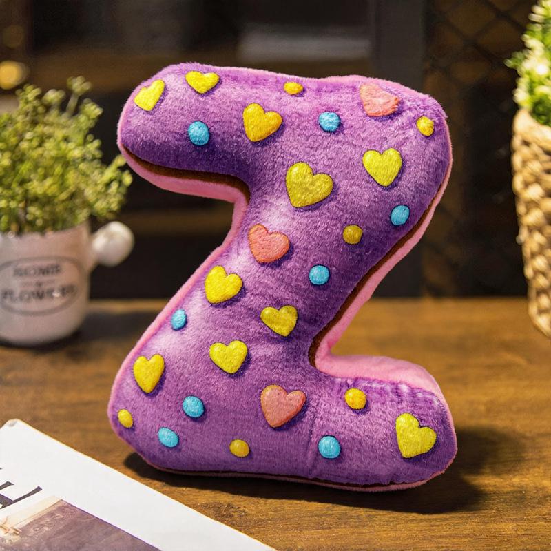 40cm Dessert Englische Buchstaben A bis Z Plüschkissen Gefüllt Bunt Ich Liebe Dich Dekokissen Rückenstütze Plüschtier Heimdeko Geschenk
