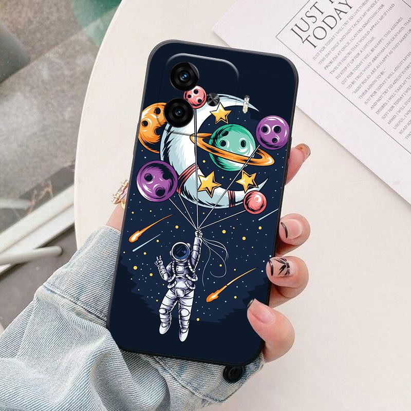 For VIVO iQOO Z9 Turbo Phone Case Astronaut Silicone Camera Protection Back Cover For IQOO Z9 Turbo Z9Turbo Pro Plus Funda Coque