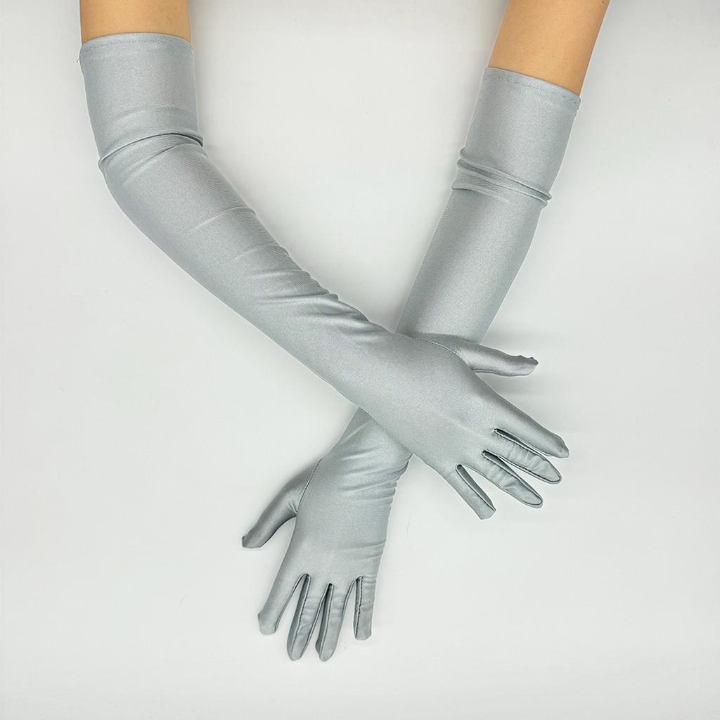 1920s Costume Props Gloves Evening Galas Gloves with Long Length Wedding Bride Gloves Formal Occasion Ceremonial Gloves