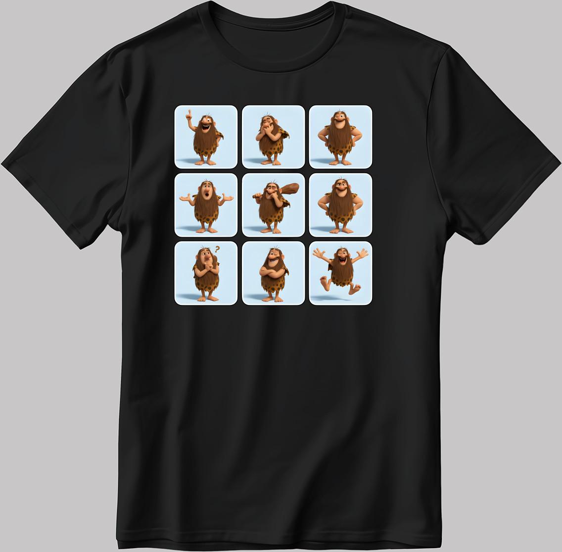 Captain Caveman Moods White-Black Men / Women T-Shirt YZ114 L