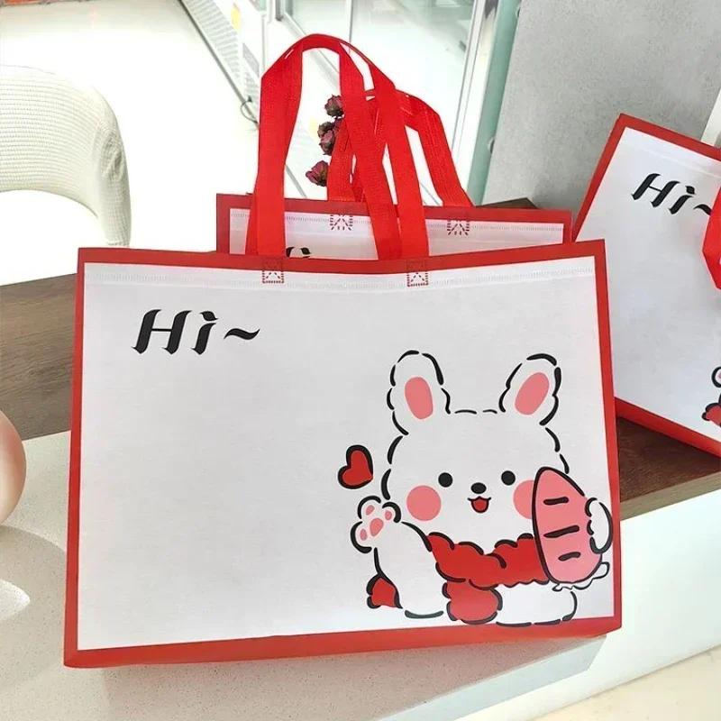 10pcs Non-woven Fabric Handbag Film Covering Waterproof Shopping Bags Strong Handle Package Bag Clothing Gift Pack Portable Bags