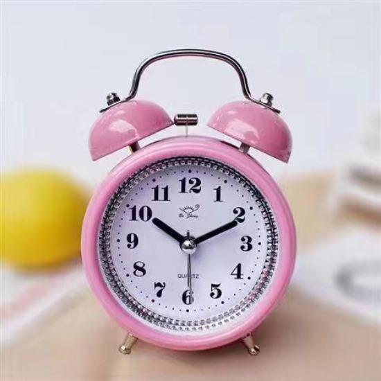 Children's Students Metal Bell Alarm Clock Creative Learning Silent Night Lights Fashionable Classic Loud Bedside Cute Clock Watch