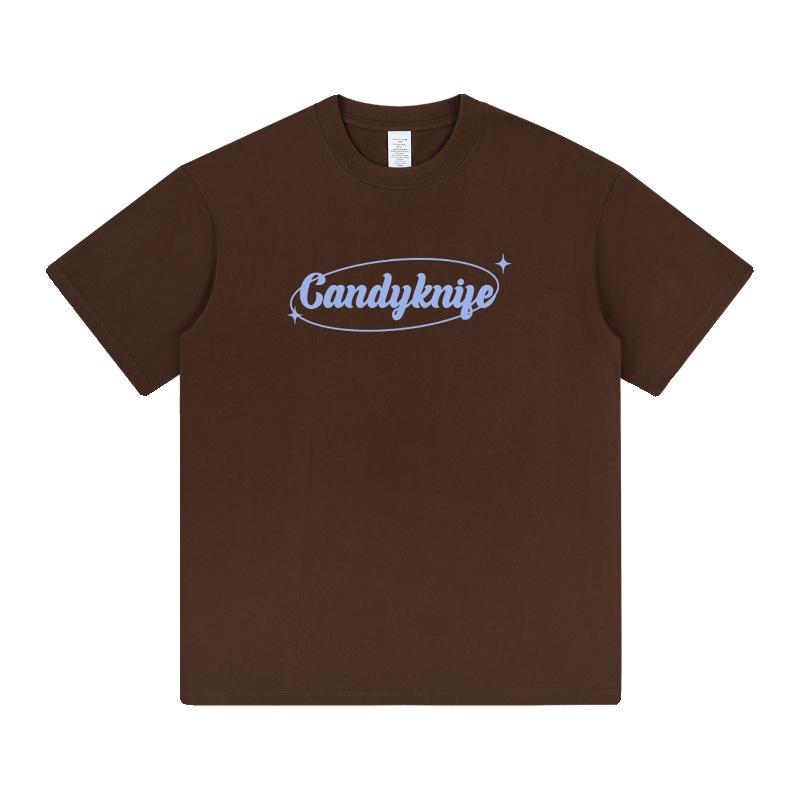 Unisex Japanese Retro Ring Letter Cotton Tee - Summer 2024 Collection