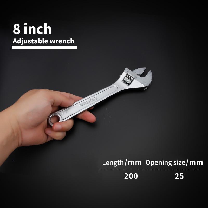 Free Shipping Large Opening Adjustable Spanner Monkey Wrench Adjustable Angle Slide Wrench 6-8-10-12-15 Inch Household Tools