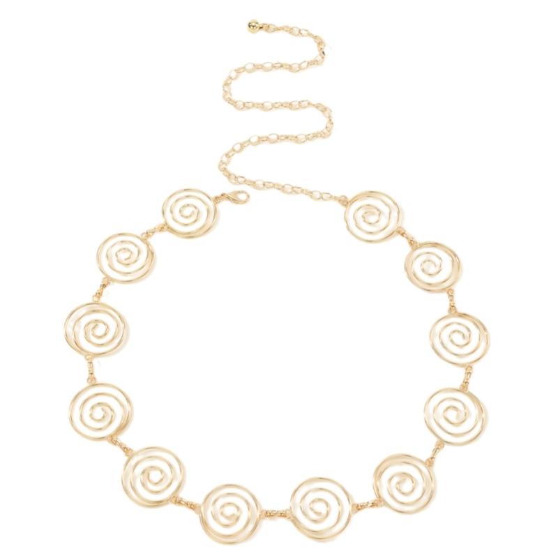 

Simple Coil Waist Belt Belly Chain for Dress Chain Belt for Women Waist Chain Belt Cowboy Waist Chain Cowboy Belt 1 золотой