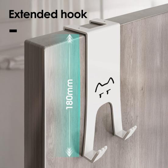 Behind The Door Hook No Drill Hooks Easy Hanging Waterproof Hook for Bathroom Kitchen Bedroom Balcony