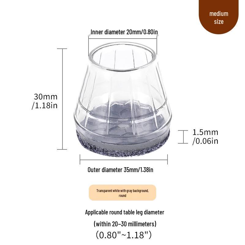 Silicone Chair Leg Covers with Felt Pads - Furniture Protection and Noise Reduction