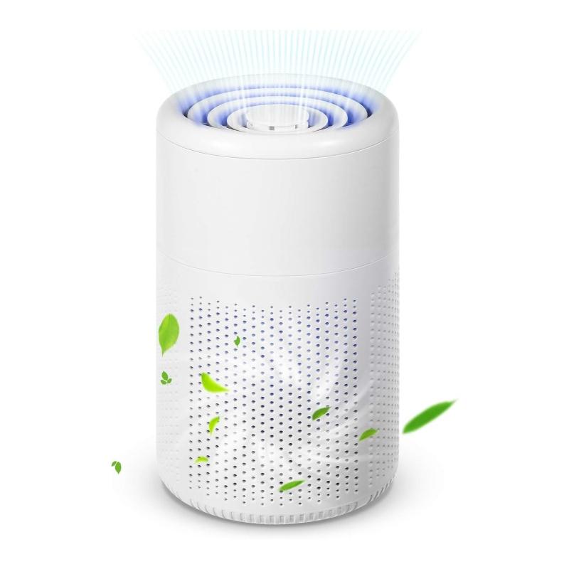 

Очистители воздуха для спальни дома - Портативный бесшумный маленький очиститель воздуха, Подходит для автомобиля, спальни, офиса, рабочего стола, комнаты для домашних животных, Очиститель белый