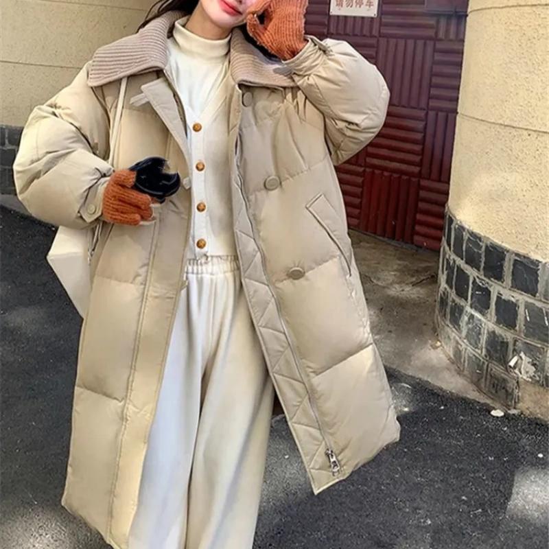 

Large Lapel Padded Jacket Women s Winter Large Size Loose Thick Warm Padded Jacket Padded Jacket M хакі