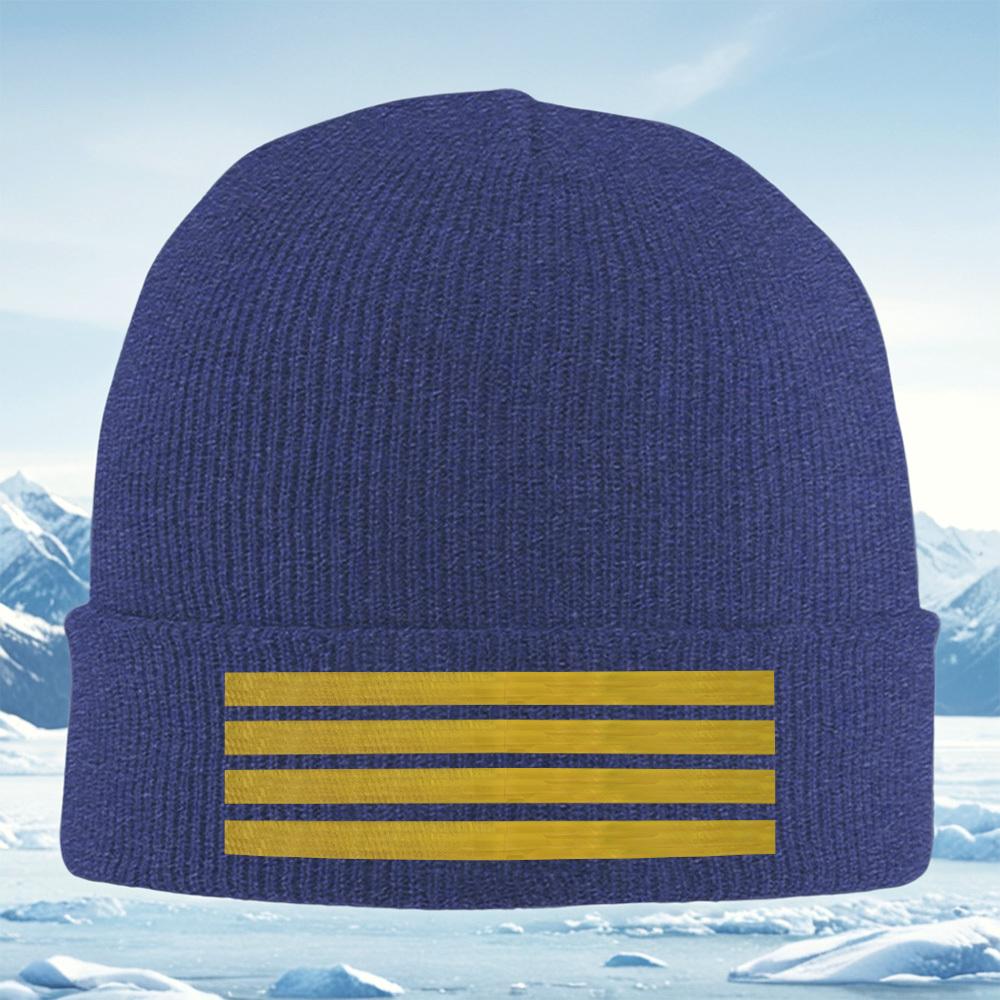 Striped Textured Golden Design Men Women Unisex Knitted Hat Beanie Pullover Cap Winter Thermal Warm Christmas Outdoor Cycling Hi