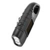 LED Portable Flashlight Multifunction Solar Charging Manual Power Generation Torch Light for Camping Emergency Black