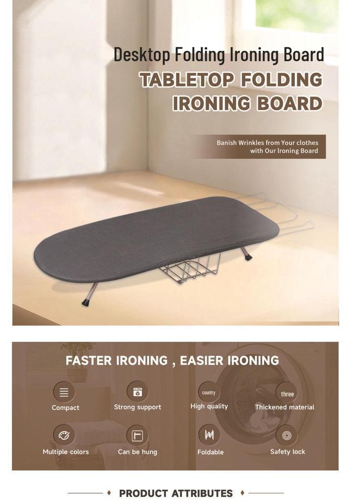 Enhanced Non-Slip Folding Ironing Board with Storage Basket