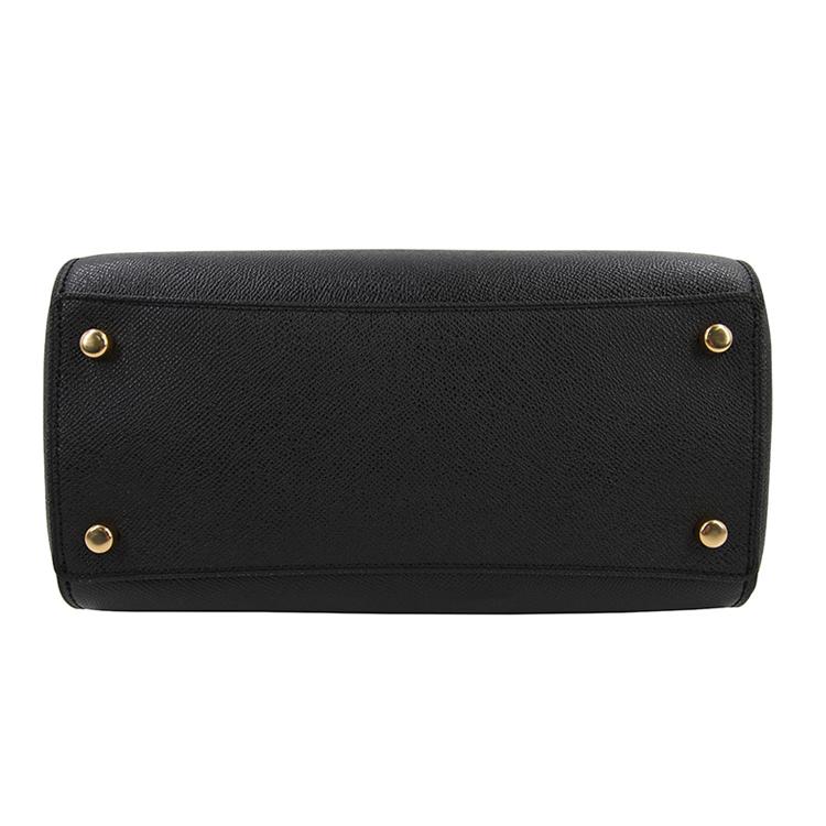COACH Rowan Cross Grain Leather Boston Bag, One Shoulder Handbag, Crossbody Bag Large Women's Pure Black 79946-IMBLK